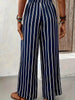 Casual Striped High Waist straight-leg loose Wide-Leg Pants Mssza