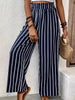 Casual Striped High Waist straight-leg loose Wide-Leg Pants Mssza