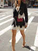 Casual Striped Patchwork Cardigan Top And Skirt Sets Mssza