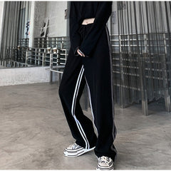 Casual Striped Straight Loose Mopping Pants Mssza