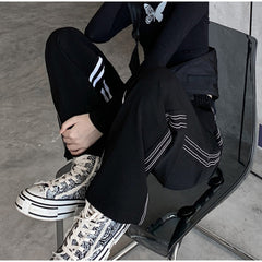 Casual Striped Straight Loose Mopping Pants Mssza