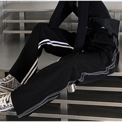 Casual Striped Straight Loose Mopping Pants Mssza