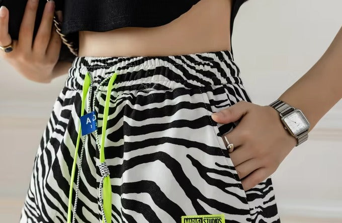 Casual Stripes Booty Bandage High Wasited Short Outerwear Mssza