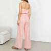 Casual Stripes Sashes Sleeveless Sweetheart Neck Ankle Length Straight Jumpsuits Mssza