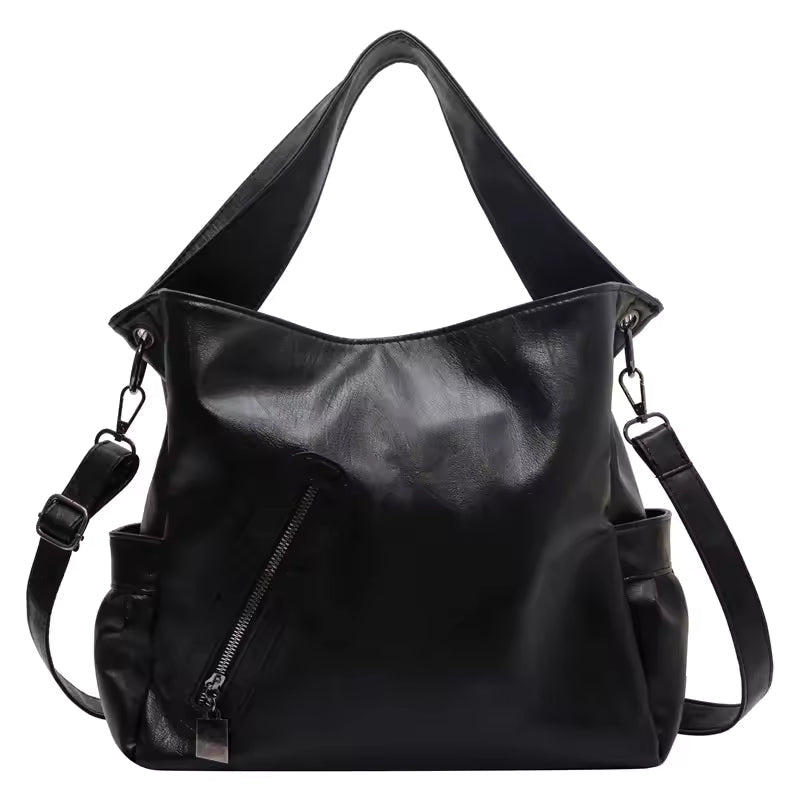 Casual Stylsih Tote Silt Pocket Soft Leather Hobos Handbag Bags Mssza