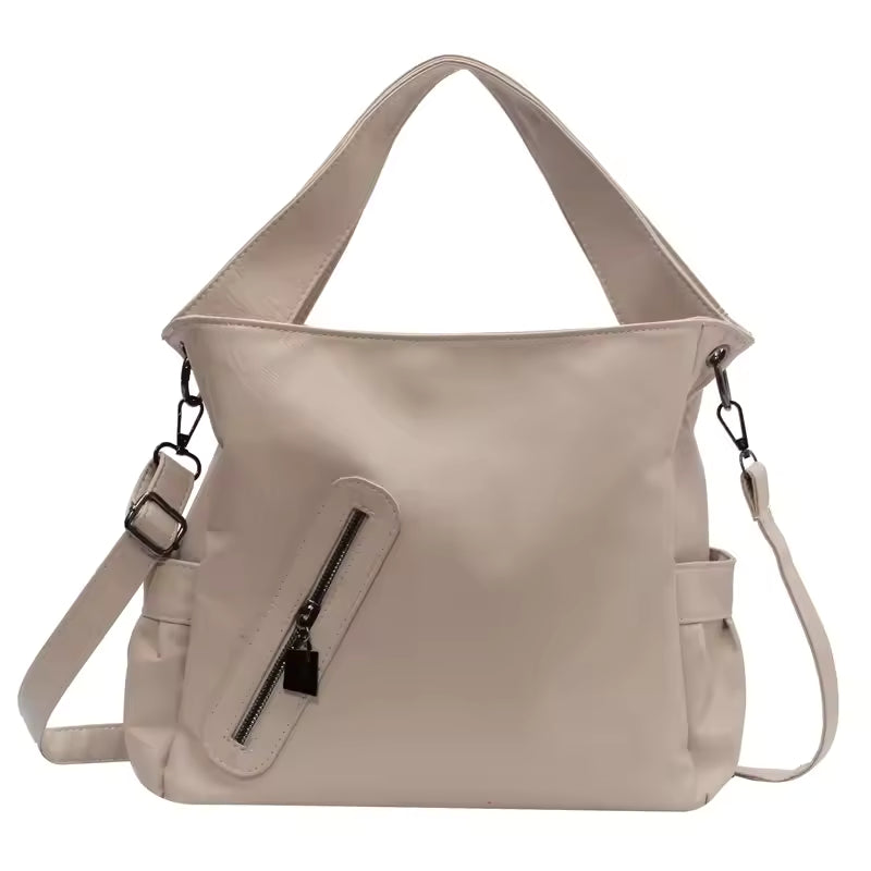 Casual Stylsih Tote Silt Pocket Soft Leather Hobos Handbag Bags Mssza