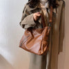 Casual Stylsih Tote Silt Pocket Soft Leather Hobos Handbag Bags Mssza
