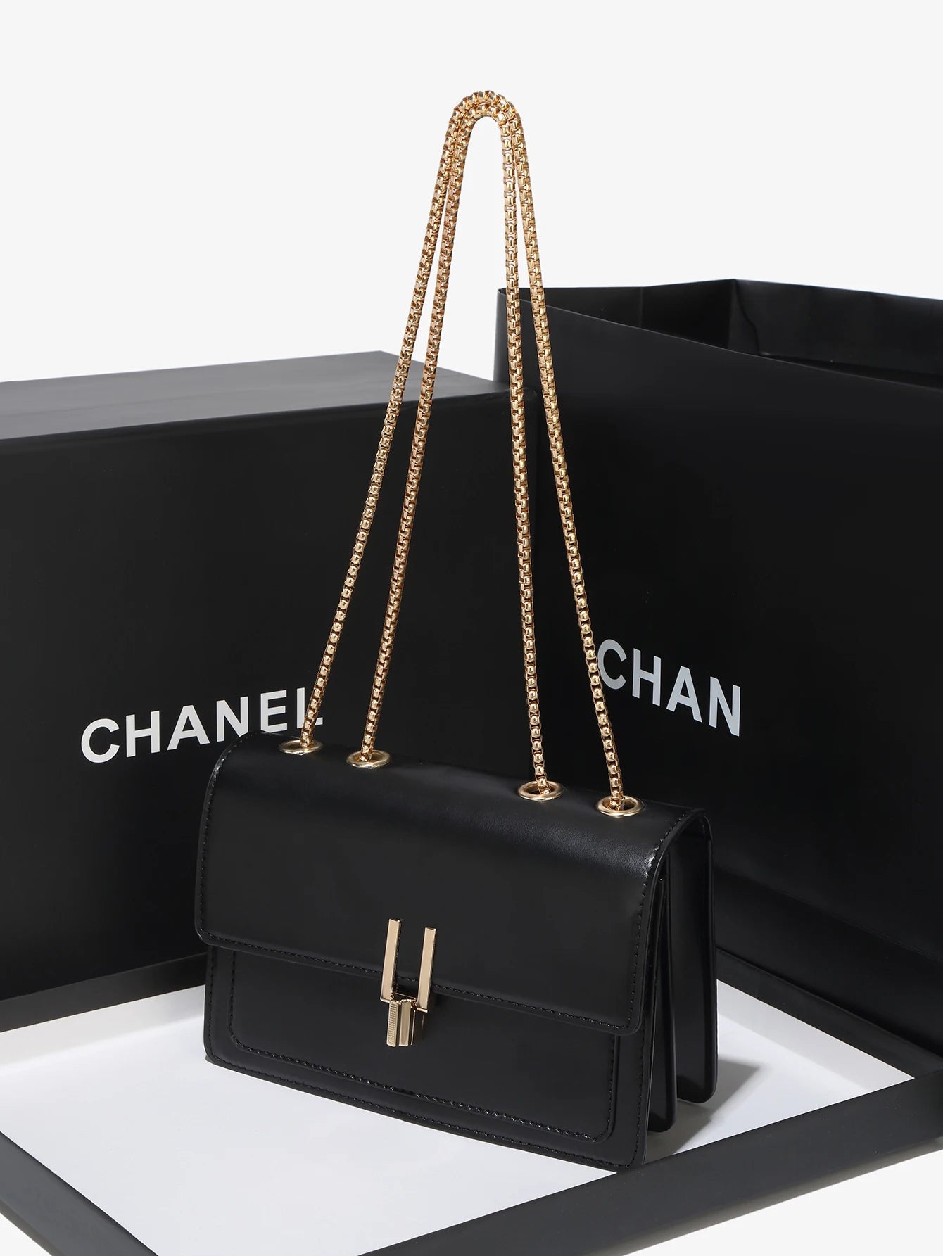 Casual Synthetic Leather Square Appliques Belt Decoration Flip Cover Handbag Crossbody Bag Mssza