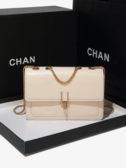 Casual Synthetic Leather Square Appliques Belt Decoration Flip Cover Handbag Crossbody Bag Mssza