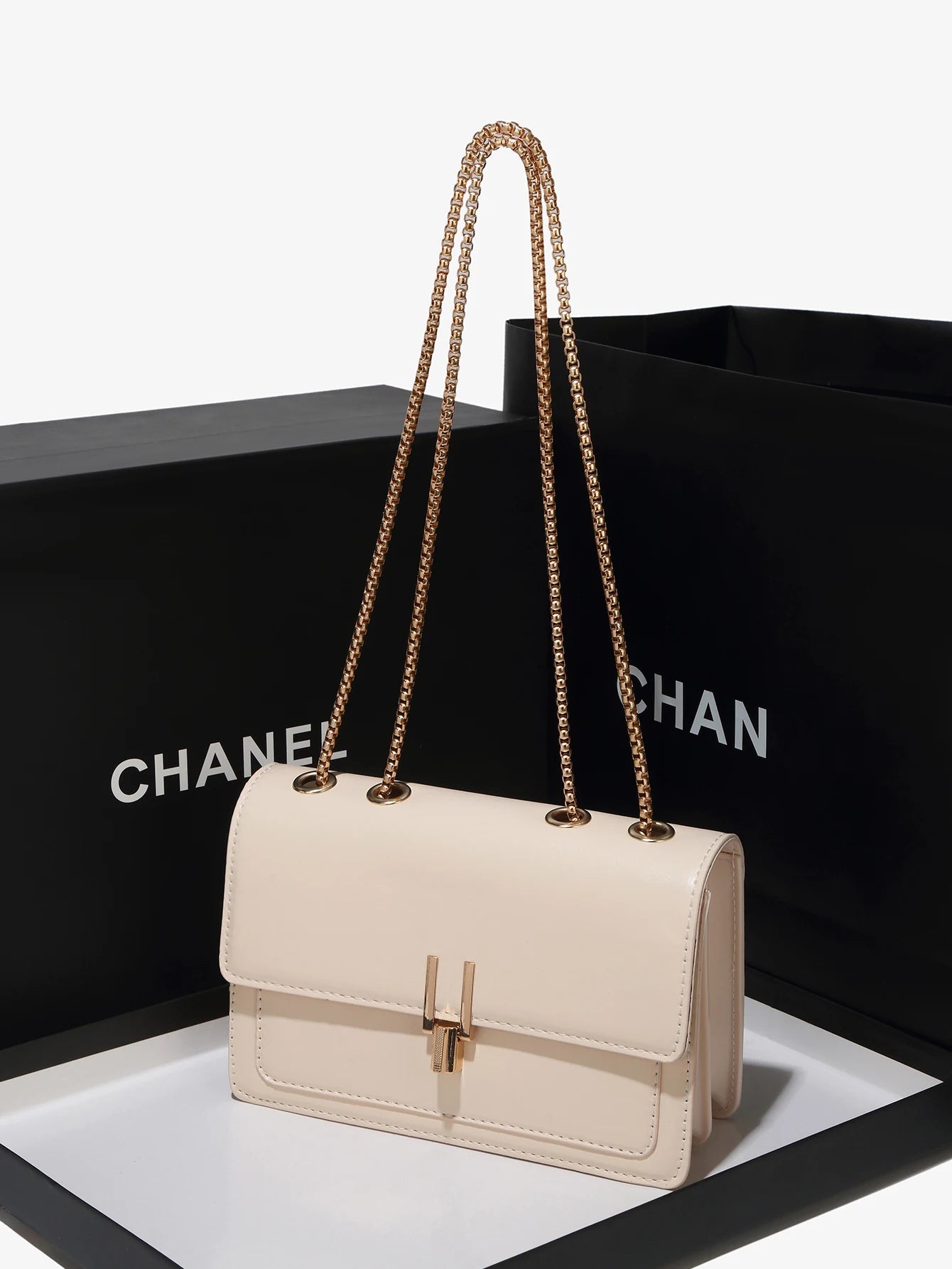 Casual Synthetic Leather Square Appliques Belt Decoration Flip Cover Handbag Crossbody Bag Mssza