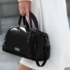 Casual Tassel Decor Large Capacity Zipper With Removable Strap Boston Shoulder Crossbody Bag Mssza