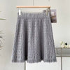 Casual Tassel Empire Folds High Waist Bodycon Medium Stretch Mini Skirts Mssza
