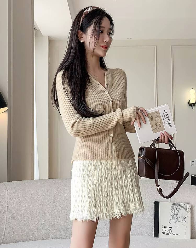 Casual Tassel Empire Folds High Waist Bodycon Medium Stretch Mini Skirts Mssza