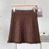 Casual Tassel Empire Folds High Waist Bodycon Medium Stretch Mini Skirts Mssza