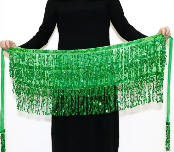 Casual Tassel Performance Stage Patchwork Sequins Belly Dance Mini Skirt Mssza