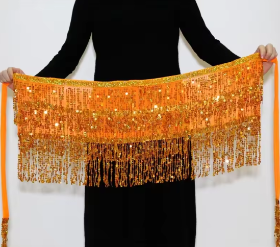 Casual Tassel Performance Stage Patchwork Sequins Belly Dance Mini Skirt Mssza