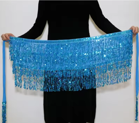 Casual Tassel Performance Stage Patchwork Sequins Belly Dance Mini Skirt Mssza