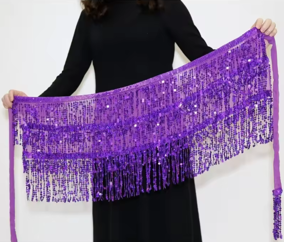 Casual Tassel Performance Stage Patchwork Sequins Belly Dance Mini Skirt Mssza