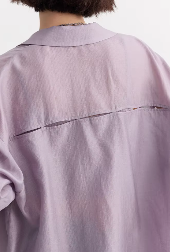 Casual Thin Long Sleeve Slightly Solid Design Loose Shirt Mssza