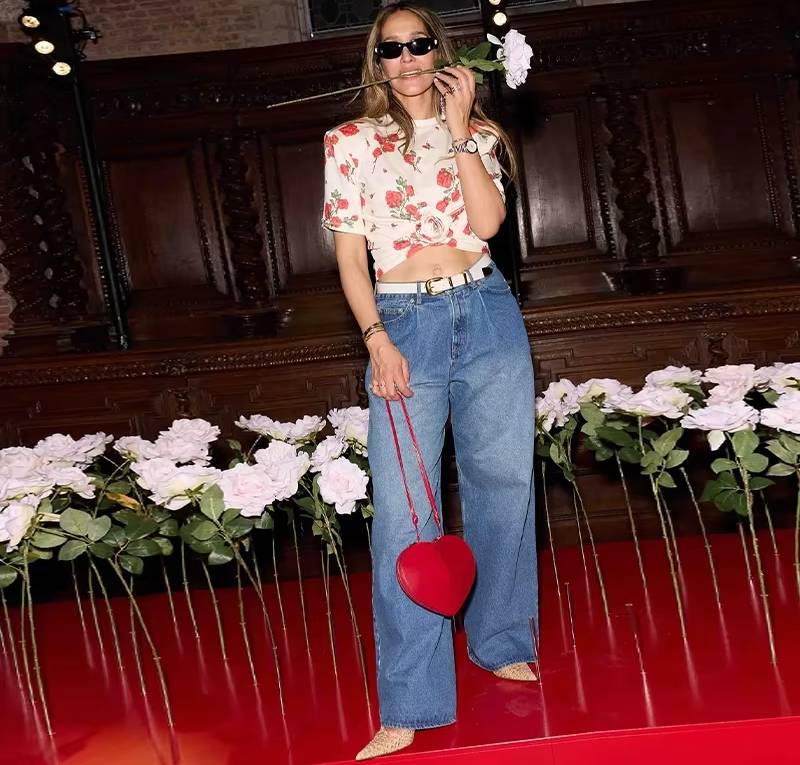 Casual Three-Dimensional Decoration Flower Print O-neck Short Sleeve T-shirt Mssza