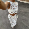 Casual Through Sleeveless Vest Slim Hip Package Skirts Maxi Dress Mssza