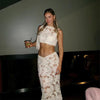 Casual Through Sleeveless Vest Slim Hip Package Skirts Maxi Dress Mssza