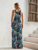 Casual Tie-Dye Flower Print Wide Leg Suspenders Long Romper Mssza