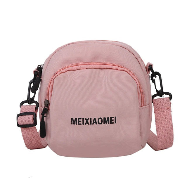 Casual Tote Outdoor Canvas Letter Zipper Shoulder Bag Mssza
