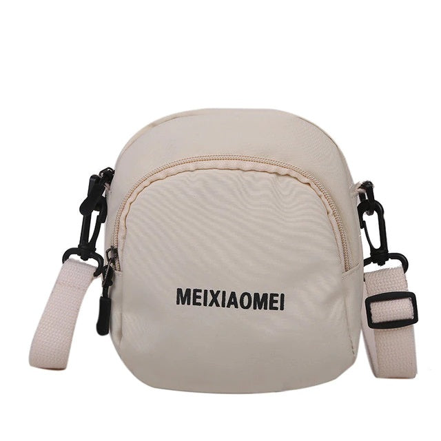 Casual Tote Outdoor Canvas Letter Zipper Shoulder Bag Mssza