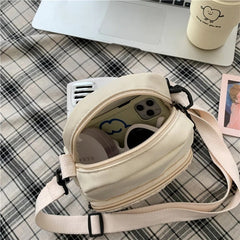 Casual Tote Outdoor Canvas Letter Zipper Shoulder Bag Mssza