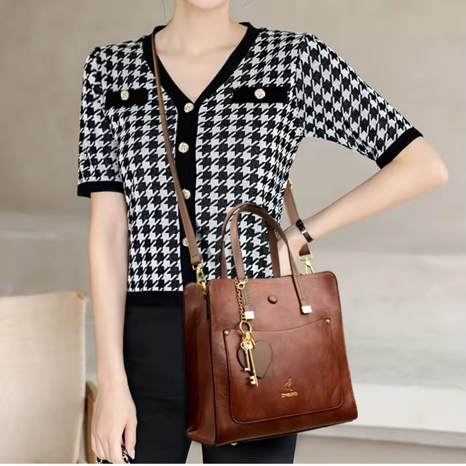 Casual Totes Letter Pu Leather 3 Layers Crossbody Bags Mssza