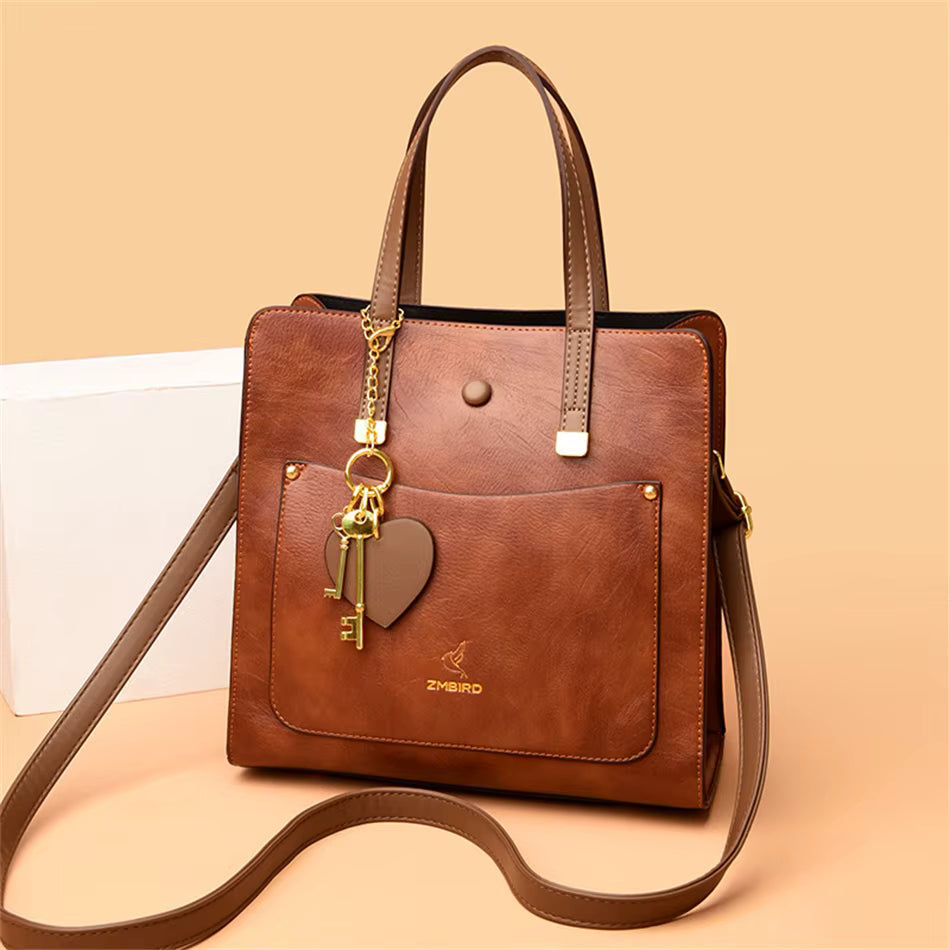Casual Totes Letter Pu Leather 3 Layers Crossbody Bags Mssza