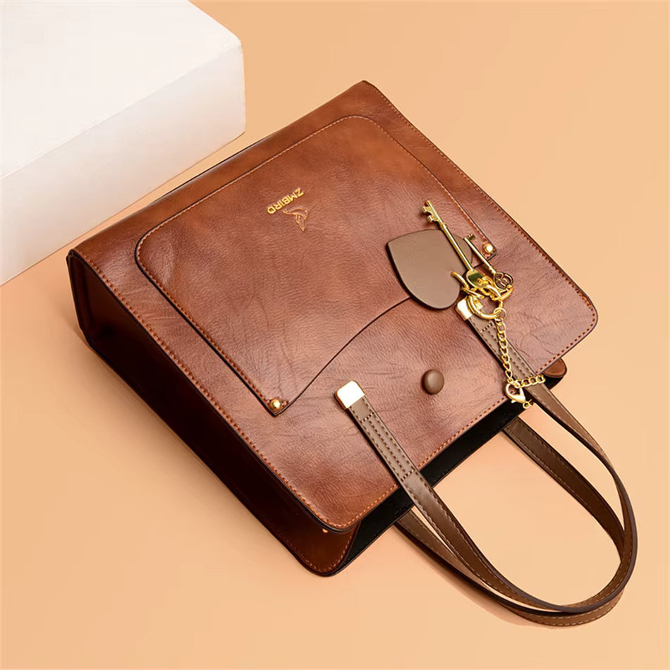 Casual Totes Letter Pu Leather 3 Layers Crossbody Bags Mssza