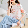Casual Trendy Patchwork Printing Short Sleeve T-shirts Mssza