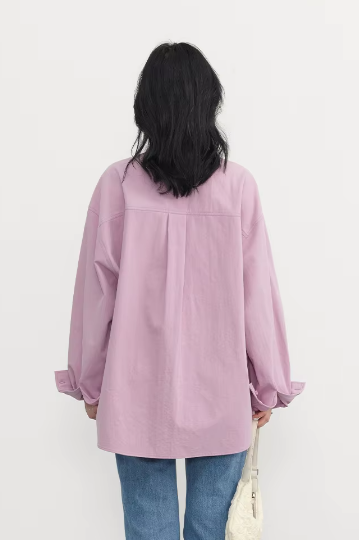 Casual Turn-down Collar Long-sleeved Shirt Loose Shirt Mssza