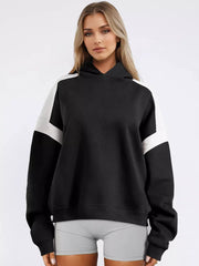 Casual Two-Tone Dropped Shoulder Oversized Hoodie Mssza
