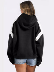 Casual Two-Tone Dropped Shoulder Oversized Hoodie Mssza