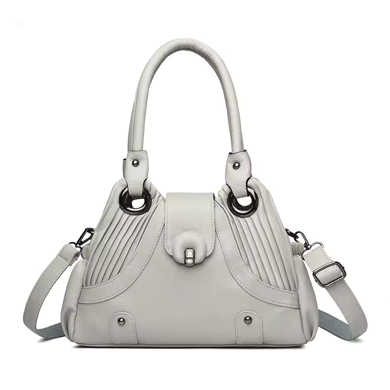 Casual Two-layers Leather Luxury Top-Handle Tote Hand Bags Mssza