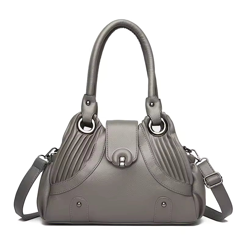 Casual Two-layers Leather Luxury Top-Handle Tote Hand Bags Mssza
