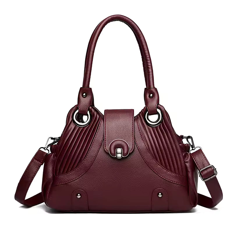 Casual Two-layers Leather Luxury Top-Handle Tote Hand Bags Mssza