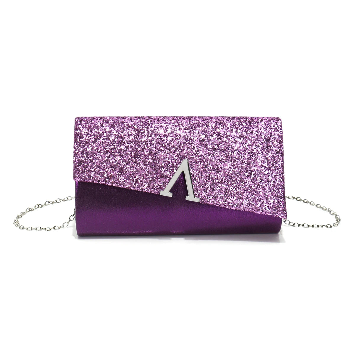 Casual V Design Metal Chain Glamorous Design Evening Envelope Shaped Sequins Handbags Mssza
