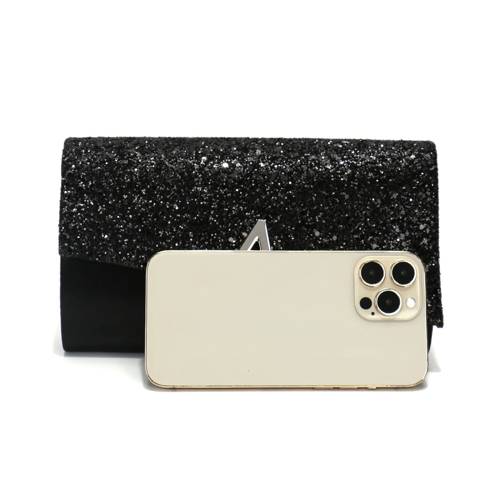 Casual V Design Metal Chain Glamorous Design Evening Envelope Shaped Sequins Handbags Mssza