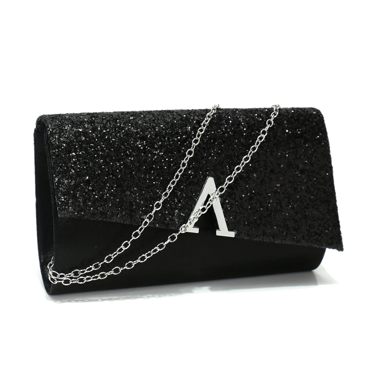 Casual V Design Metal Chain Glamorous Design Evening Envelope Shaped Sequins Handbags Mssza