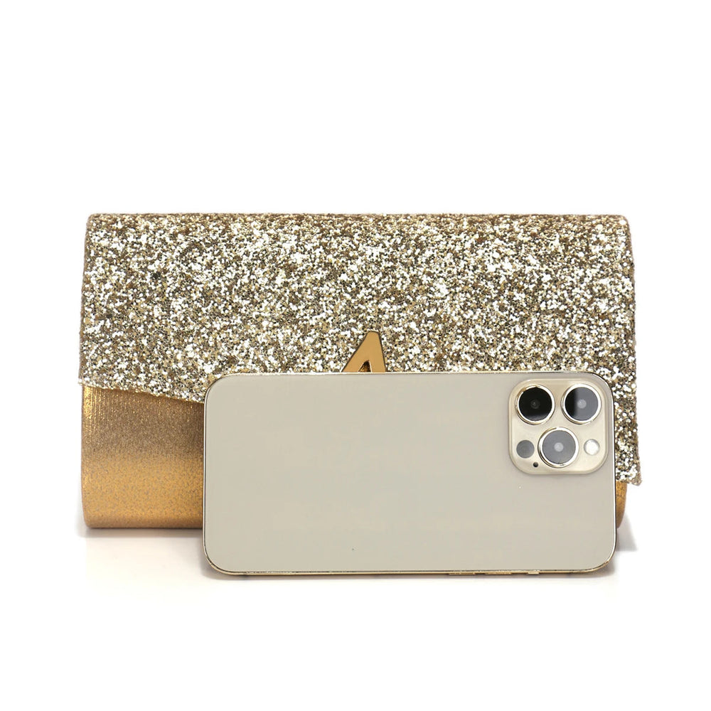 Casual V Design Metal Chain Glamorous Design Evening Envelope Shaped Sequins Handbags Mssza