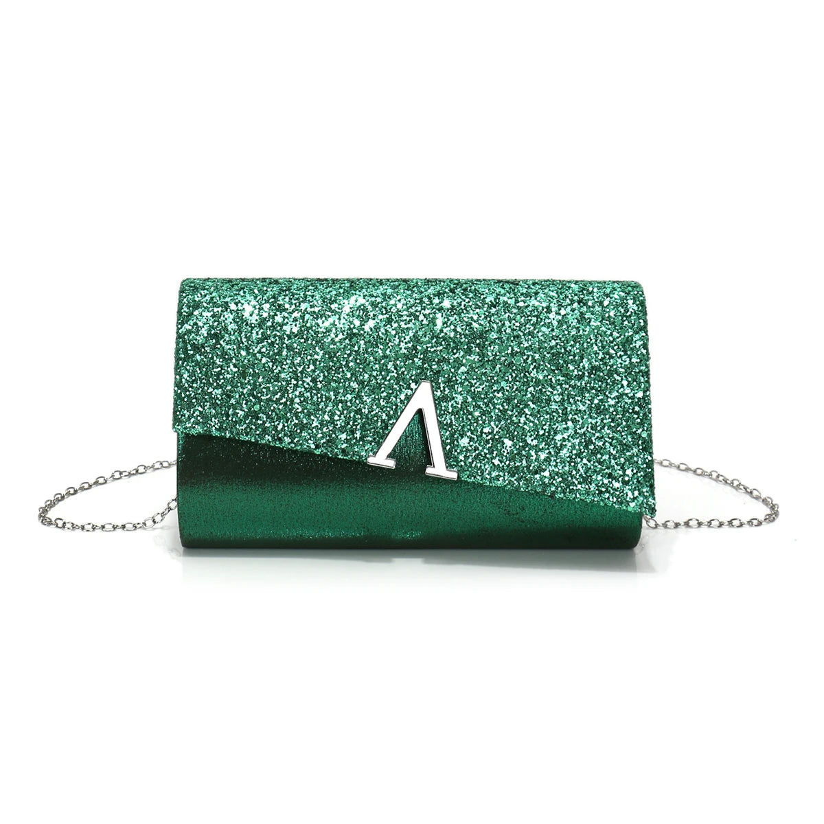 Casual V Design Metal Chain Glamorous Design Evening Envelope Shaped Sequins Handbags Mssza