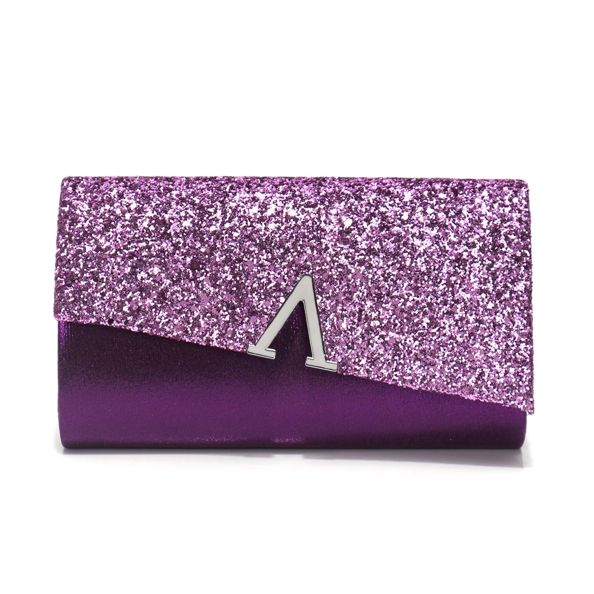 Casual V Design Metal Chain Glamorous Design Evening Envelope Shaped Sequins Handbags Mssza