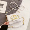Casual Metal Buckle Flap Crossbody Chain Square Underarm Messenger Bag Mssza