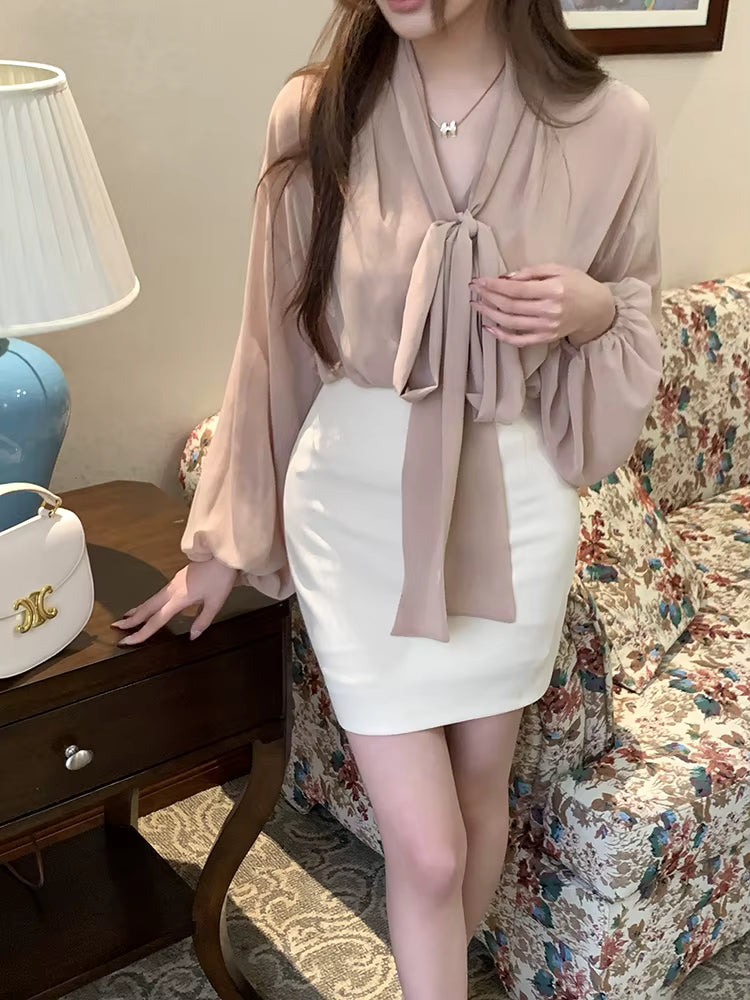 Casual Vintage High Waist Solid Back Zipper Mini Skirt Mssza
