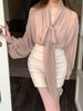 Casual Vintage High Waist Solid Back Zipper Mini Skirt Mssza