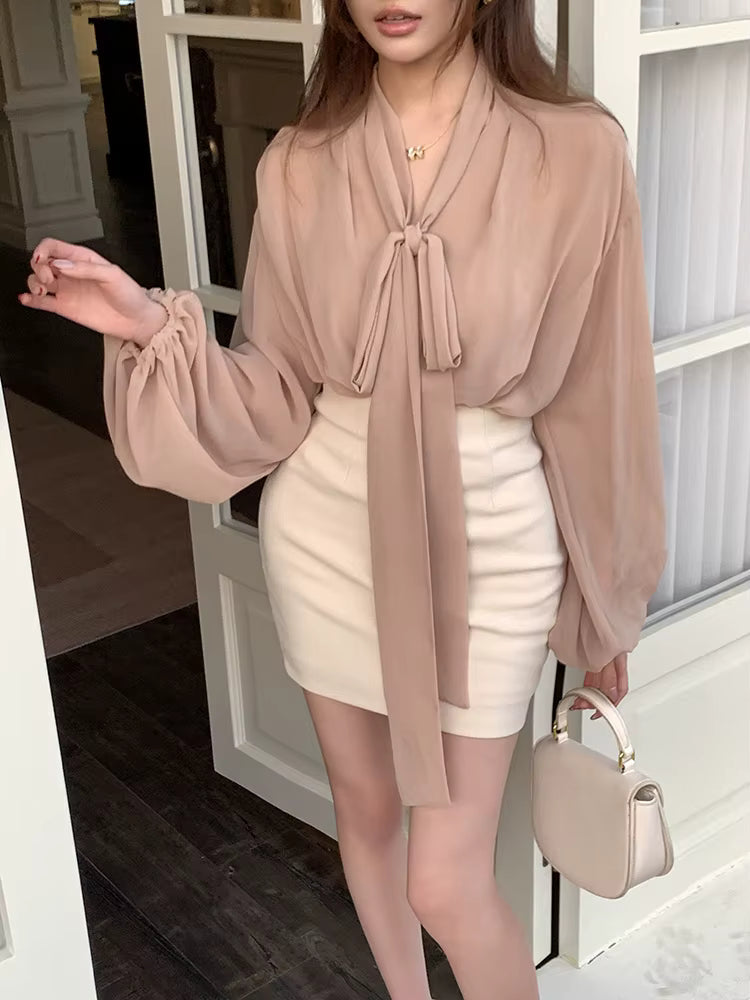 Casual Vintage High Waist Solid Back Zipper Mini Skirt Mssza